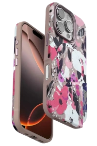 Apple iPhone 16 Pro Max Flower Series Magsafe Kapak - Pembe