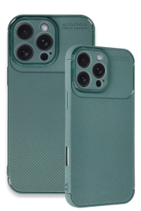 Apple iPhone 16 Pro Max Kılıf Auto Focus Karbon Kapak - Koyu Yeşil