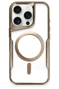 Apple iPhone 16 Pro Max Kılıf Boyi Magsafe Silikon Kapak - Kahverengi
