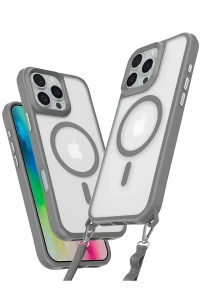 Apple iPhone 16 Pro Max Kılıf Enka Magsafe Silikon Kılıf - Titan Gri