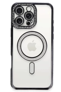 Apple iPhone 16 Pro Max Kılıf Joke Simli Magneticsafe Kılıf - Gri