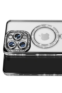 Apple iPhone 16 Pro Max Kılıf Joke Simli Magneticsafe Kılıf - Siyah