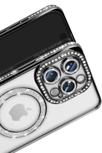 Apple iPhone 16 Pro Max Kılıf Joke Simli Magneticsafe Kılıf - Siyah
