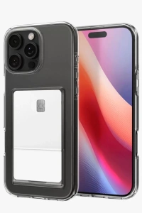 Apple iPhone 16 Pro Max Kılıf Kart Şeffaf Silikon - Şeffaf