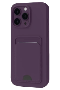 Apple iPhone 16 Pro Max Kılıf Kelvin Kartvizitli Silikon - Derin Mor
