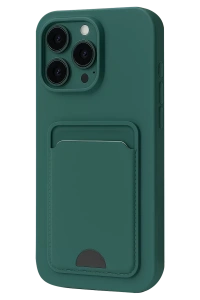 Apple iPhone 16 Pro Max Kılıf Kelvin Kartvizitli Silikon - Koyu Yeşil