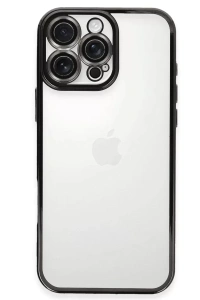 Apple iPhone 16 Pro Max Kılıf Lensli Silikon - Siyah