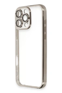 Apple iPhone 16 Pro Max Kılıf Lensli Silikon - Titanyum Gri