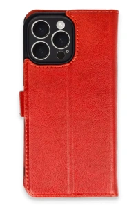 Apple iPhone 16 Pro Max Kılıf Trend S Plus Kapaklı Kılıf - Kırmızı