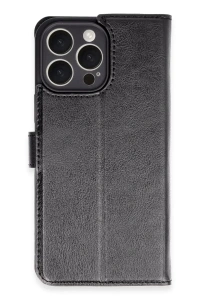 Apple iPhone 16 Pro Max Kılıf Trend S Plus Kapaklı Kılıf - Siyah