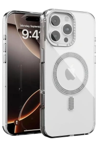 Apple iPhone 16 Pro Max Tash Diamond Magsafe Kapak - Beyaz