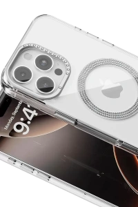 Apple iPhone 16 Pro Max Tash Diamond Magsafe Kapak - Beyaz