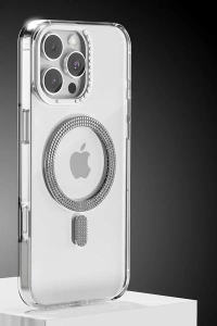 Apple iPhone 16 Pro Max Tash Diamond Magsafe Kapak - Beyaz
