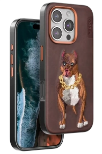 Apple iPhone 16 Pro Perma Desenli Kapak - Kahverengi