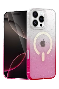 Apple iPhone 16 Pro Pummel Shiny Magsafe Kapak - Pembe