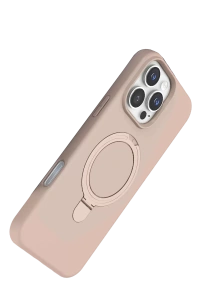 Apple iPhone 16 Pro Regal Magsafe Standlı Kapak - Çöl Titanyum