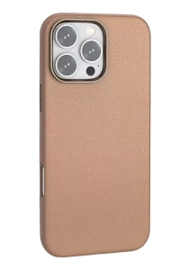 Apple iPhone 16 Pro Wonder Deri Magsafe Kapak - Bronz