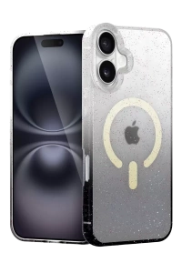 Apple iPhone 16 Pummel Shiny Magsafe Kapak - Siyah