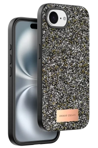 Apple iPhone 16E Bright Simli Kapak - Gümüş