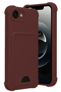 Apple iPhone 16E Kelvin Kartvizitli Silikon - Bordo