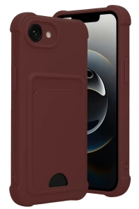 Apple iPhone 16E Kelvin Kartvizitli Silikon - Bordo