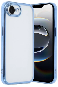 Apple iPhone 16E Kılıf Lensli Silikon - Açık Mavi