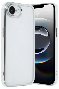 Apple iPhone 16E Kılıf Lensli Silikon - Gümüş