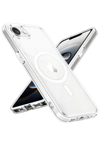Apple iPhone 16E Kılıf Magneticsafe Şeffaf Silikon - Şeffaf