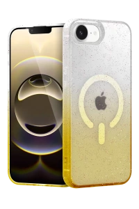 Apple iPhone 16E Pummel Shiny Magsafe Kapak - Gold