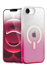 Apple iPhone 16E Pummel Shiny Magsafe Kapak - Pembe