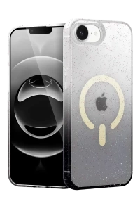 Apple iPhone 16E Pummel Shiny Magsafe Kapak - Siyah