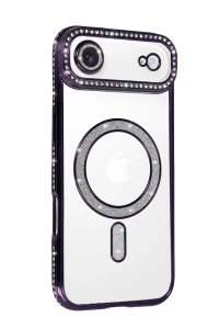 Apple iPhone 17 Air Joke Simli Magneticsafe Kılıf - Derin Mor
