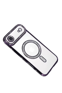 Apple iPhone 17 Air Joke Simli Magneticsafe Kılıf - Derin Mor