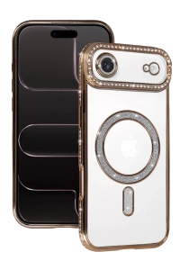 Apple iPhone 17 Air Joke Simli Magneticsafe Kılıf - Gold