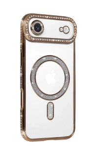 Apple iPhone 17 Air Joke Simli Magneticsafe Kılıf - Gold