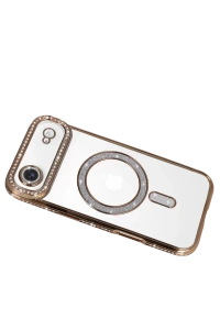 Apple iPhone 17 Air Joke Simli Magneticsafe Kılıf - Gold