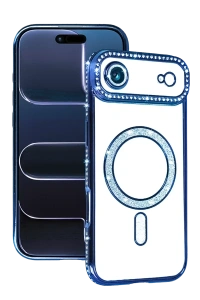 Apple iPhone 17 Air Joke Simli Magneticsafe Kılıf - Mavi