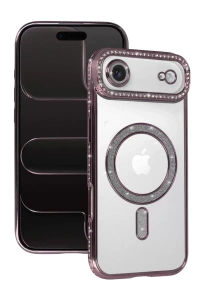 Apple iPhone 17 Air Joke Simli Magneticsafe Kılıf - Pembe