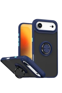 Apple iPhone 17 Air Montreal Yüzüklü Silikon Kapak - Lacivert