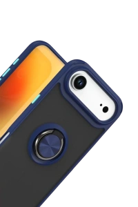Apple iPhone 17 Air Montreal Yüzüklü Silikon Kapak - Lacivert