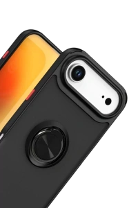 Apple iPhone 17 Air Montreal Yüzüklü Silikon Kapak - Siyah