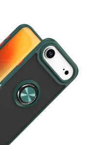 Apple iPhone 17 Air Montreal Yüzüklü Silikon Kapak - Yeşil