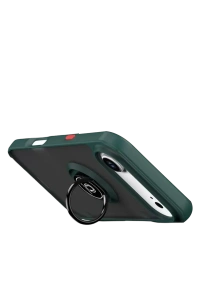 Apple iPhone 17 Air Montreal Yüzüklü Silikon Kapak - Yeşil