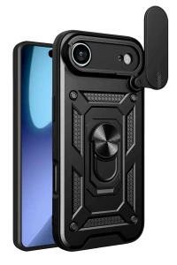 Apple iPhone 17 Air Pars Lens Yüzüklü Silikon - Siyah
