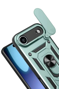 Apple iPhone 17 Air Pars Lens Yüzüklü Silikon - Yeşil