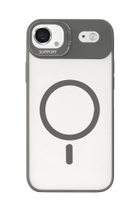 Apple iPhone 17 Air Remim Lensli Magsafe Standlı Kapak - Titan Gri