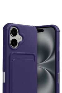 Apple iPhone 17 Kelvin Kartvizitli Silikon - Derin Mor