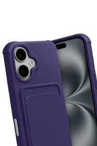 Apple iPhone 17 Kelvin Kartvizitli Silikon - Derin Mor