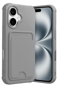 Apple iPhone 17 Kelvin Kartvizitli Silikon - Gri