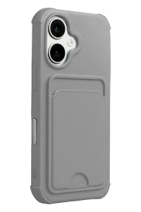 Apple iPhone 17 Kelvin Kartvizitli Silikon - Gri